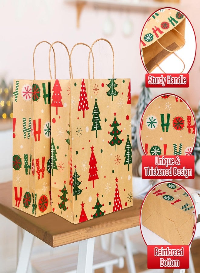 Pascliyna 24 Large Christmas Gift Bags with Handles 10 X 13 X 5'', Bulk Large Christmas Bags for Gifts with 24 Tissue Paper, 8 Styles Xmas Kraft Paper Gift Bags for Wrapping Xmas Holiday Presents - Image 3